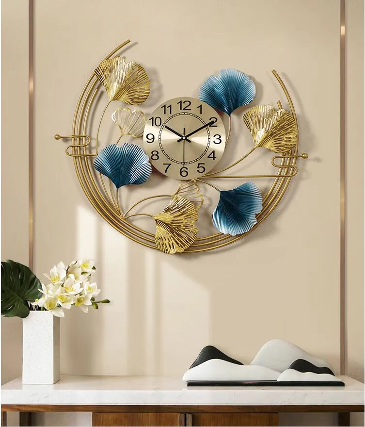 Buy Crescent Shaped Floral Designer Metal Wall Clock | Housmartinc